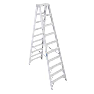 10 ft. Aluminum Twin Step Ladder with 375 lb. Load Capacity Type IAA Duty Rating