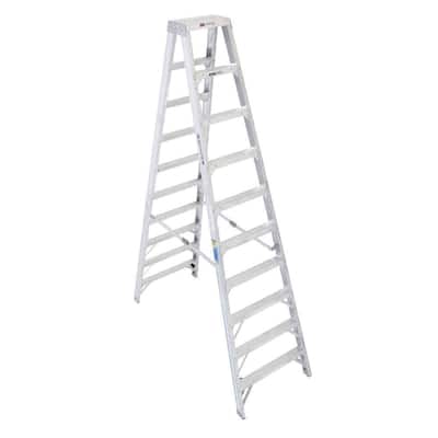 10 ft. Aluminum Twin Step Ladder with 375 lb. Load Capacity Type IAA Duty Rating