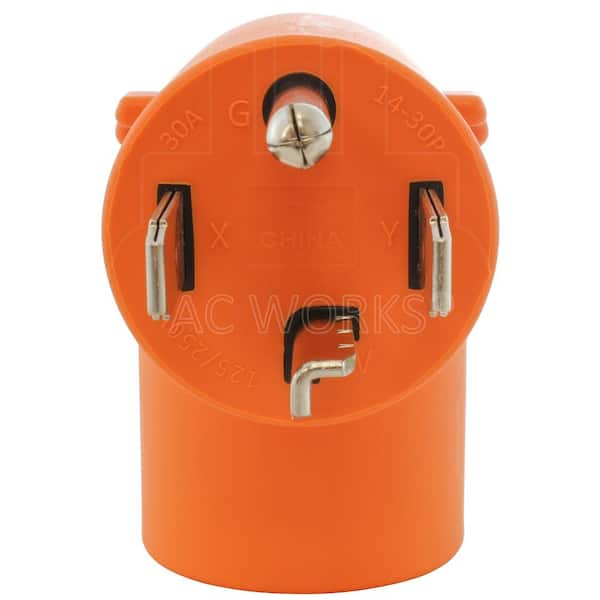 1FT 30A 4-Prong 14-30P Dryer Plug to 6-15/20 Outlet with 20A