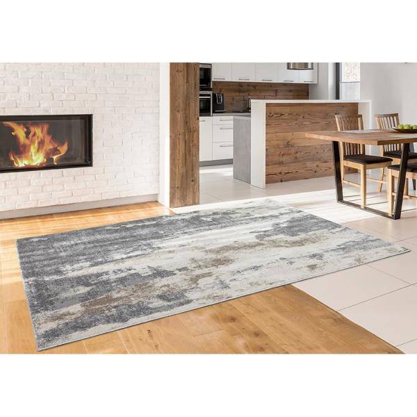 LUXE WEAVERS Euston Collection Grey 2x7 Modern Abstract Polypropylene Area  Rug 7681 Grey-Grey 2x7 - The Home Depot