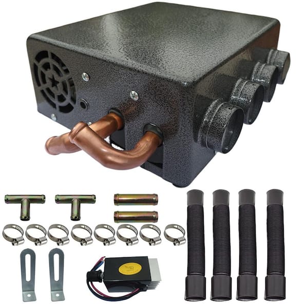 1 Pack 8000 BTU 12V Universal Car Truck Fan Heater 4 Ports Low Profile Auxiliary Cab Heater