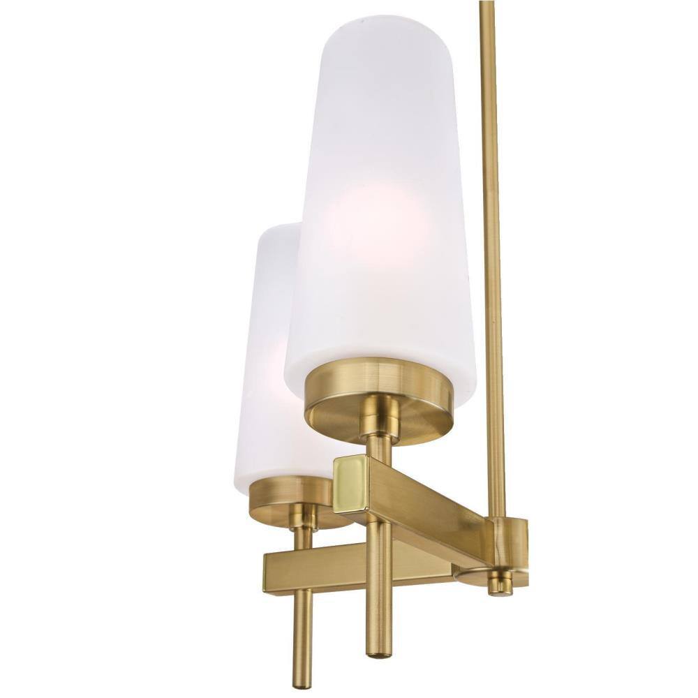 Chaddsford 6-Light Champagne Brass Chandelier with Frosted Glass Shades