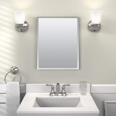 16 in. W x 20 in. H Rectangular Recessed or Surface Mount Frameless Beveled Mirror Medicine Cabinet