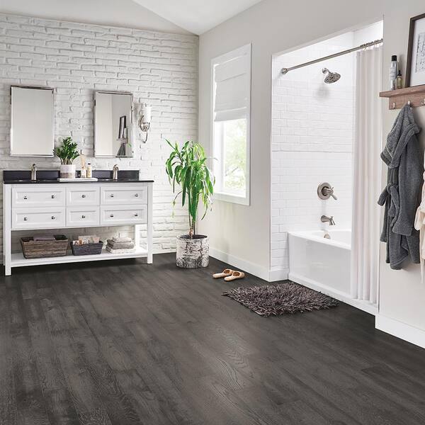 Bruce Hydropel Oak Medium Gray 7/16 in. T x 5 in. W x Varying
