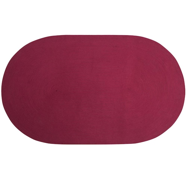 Better Trends Alpine Braid Collection Burgundy Solid 60" x 96" 100% Polypropylene Reversible Indoor Area Rug
