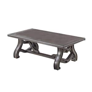 48 in. Gray Rectangle Wood Coffee Table with Flared Legs