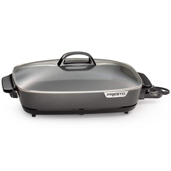 Presto 121 sq. in. Black Non-Stick Electric Skillet with Lid 06626 - The  Home Depot