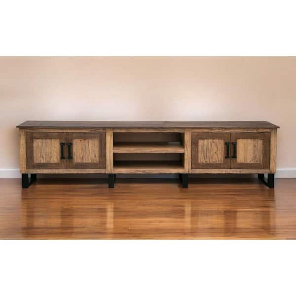 Brown TV Stand Fits TV's up to 88 in. with Shelves;Storage