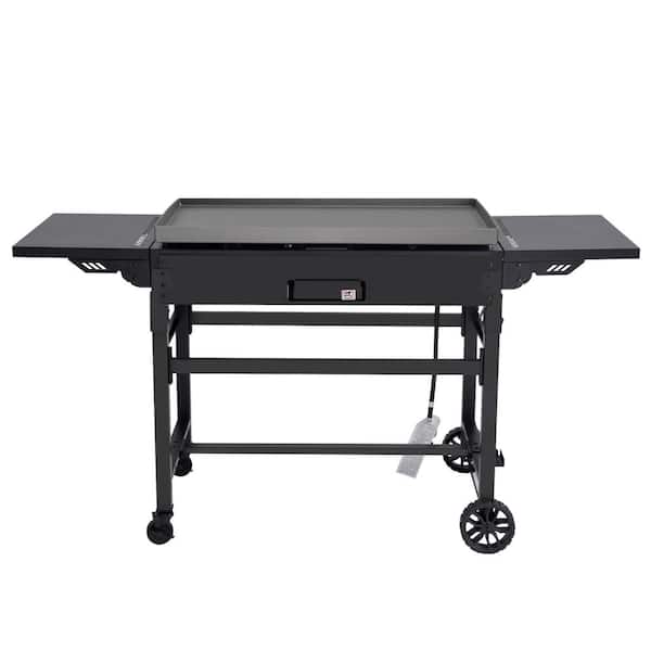 36 in. 4-Burner Propane Gas Griddle Flat Top Grill with Cover in Steel