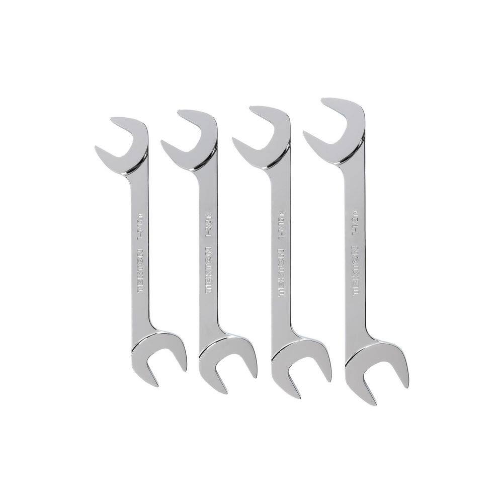 TEKTON Angle Head Open End Wrench Set, 4Piece (15/16 11/2 in