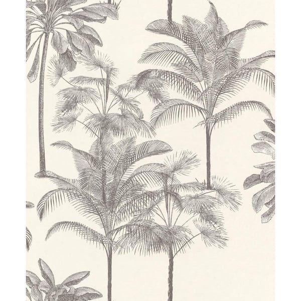 Walls Republic Tropical Decoration Wallpaper Off White Paper Strippable Roll (Covers 57 sq. ft.)