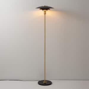 Rancho Mirage 83 in. Matte Black 1-Light Dimmable Standard Floor Lamp for Living Room with Steel Dome Shade