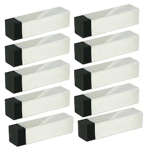 DSIX 2-7/8 in. L, 3/4 in. Dia Polished Stainless Steel Square Wall Mount Door Stop (10-Pack)