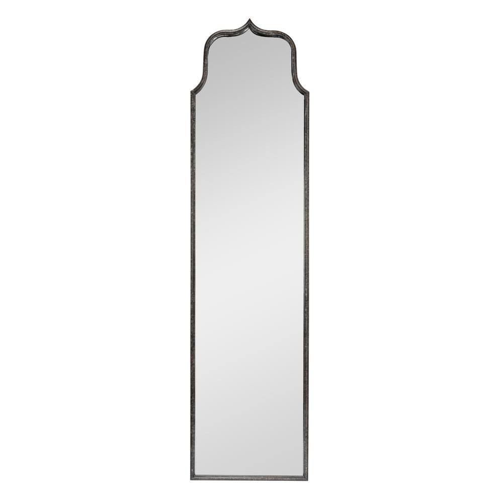 Distressed Black Metal Framed Full Length Wall Mirror