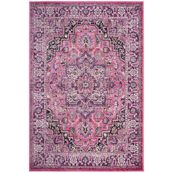 SAFAVIEH Skyler Pink/Ivory 5 ft. x 8 ft. Border Area Rug