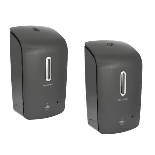 Alpine Industries 33 oz. Gray Automatic Touchless Liquid Soap Dispenser (2-Pack)