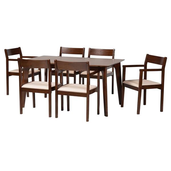 dark wood 7 piece dining set