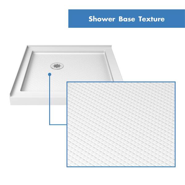 Flex 36 in. x 36 in. x 76.75 in. Framed Corner Pivot Shower Kit in Brushed Nickel with Shower Base in White Flex 36 in. x 36 in. x 76.75 in. Framed Corner Pivot Shower Kit in Brushed Nickel with Shower Base in White