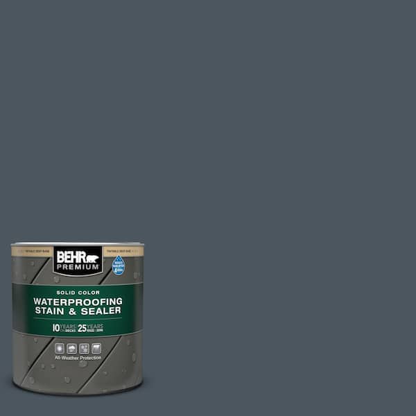 BEHR PREMIUM 1 qt. #N480-7 Midnight Blue Solid Color Waterproofing Exterior Wood Stain and Sealer