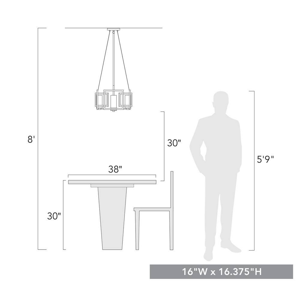 Matte Black 16'' Modern Intersecting Boxes Indoor/Outdoor Pendant with Clear Glass