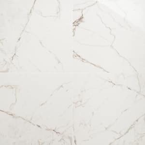 Saroshi Statuario Venato 23.62 in. x 23.62 in. Polished Marble Look Porcelain Floor and Wall Tile (15.5 sq. ft./Case)