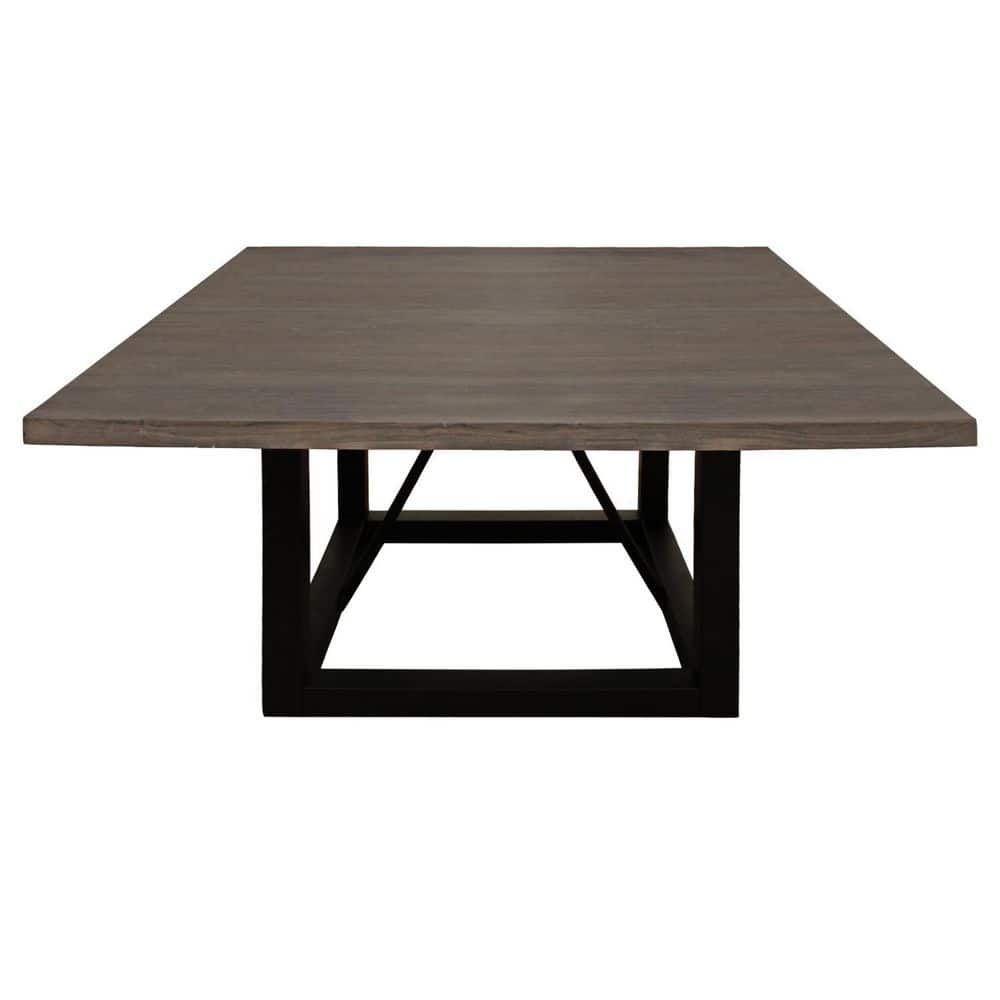 Dark Brown Wood 60.00 in. Column Base Dining Table Seats 6