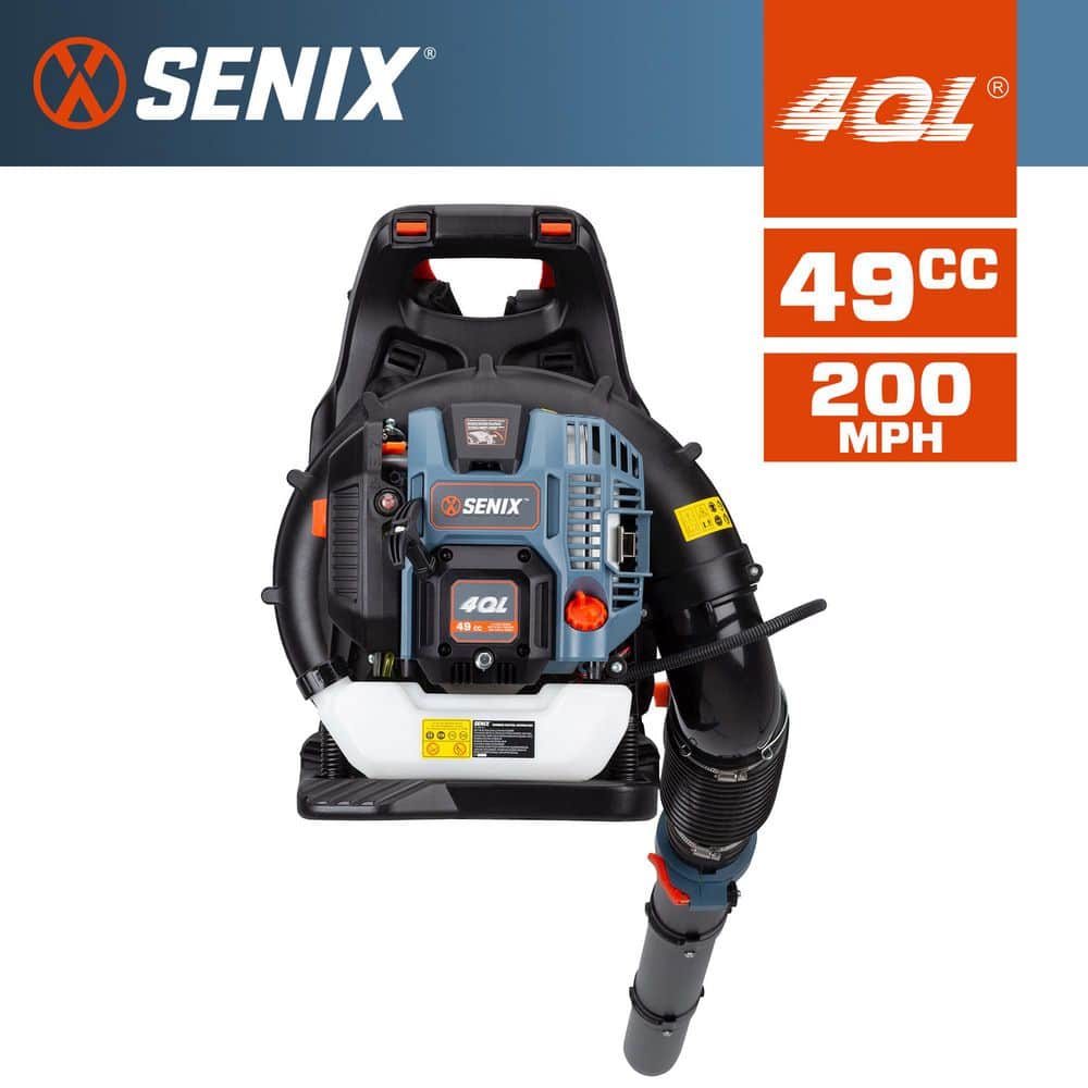 Senix 4QL 49cc 4-Cycle 200 MPH 600 CFM Gas Backpack Leaf Blower
