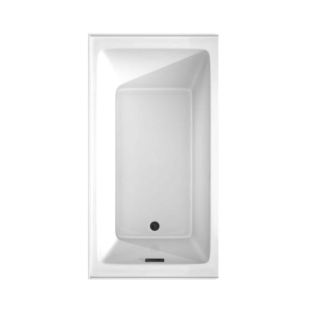 Grayley 60-Inch White Acrylic Alcove Bathtub with Matte Black Trim