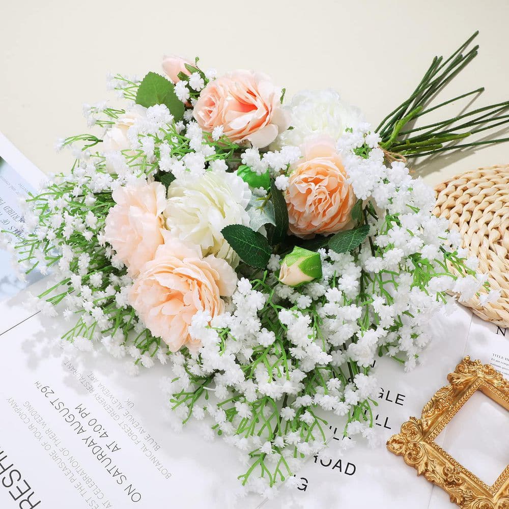 20.5 in. White Outdoor Artificial Flower for Decoration (Set of 30)