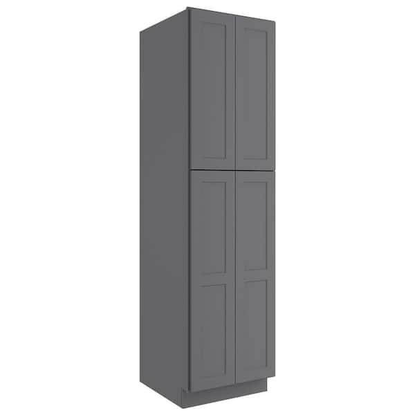 HOMEIBRO 24-in W X 24-in D X 90-in H in Shaker Grey Plywood Ready to Assemble Floor Wall Pantry Kitchen Cabinet
