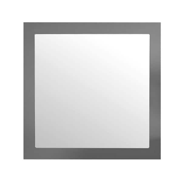 Laviva Sterling 30 in. W x 30 in. H Square Wood Framed Wall Bathroom Vanity Mirror in Maple Grey
