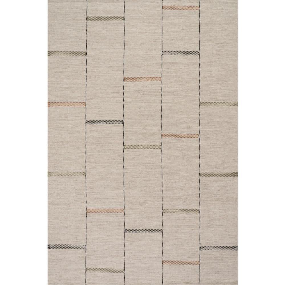 Carmeon Hamilton x Rugs Shiloh Bohemian Striped Wool Beige 6 ft. x 9 ft. Indoor Area Rug price history on PriceWatchPro