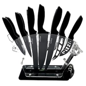 17-Piece Stainless Steel Precision Kitchen Knife Set with Block Stand