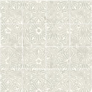 Grey Provincial Tile Vinyl Matte Peel and Stick Wallpaper