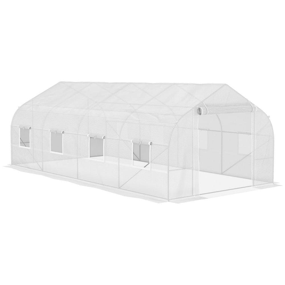 20 ft. x 10 ft. x 7 ft. Galvanized Steel Walk-In Tunnel Planter Greenhouse 