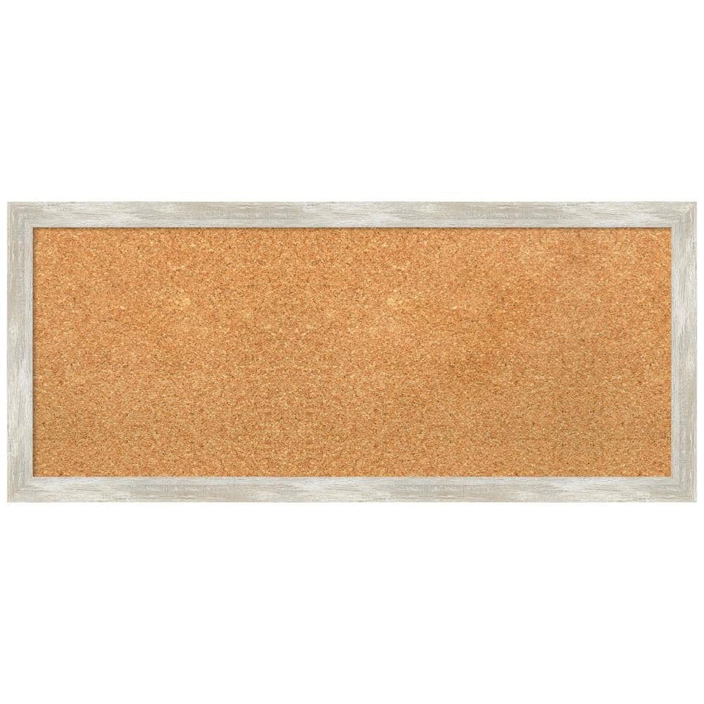Natural Cork Board with Crackled Metallic Narrow Frame