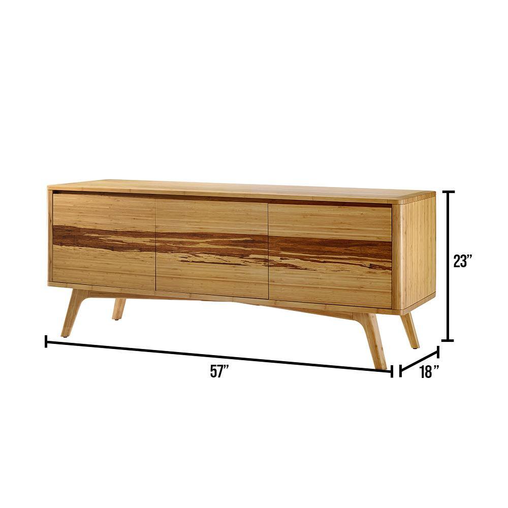 Caramelized Bamboo 57" Media Cabinet with Storage