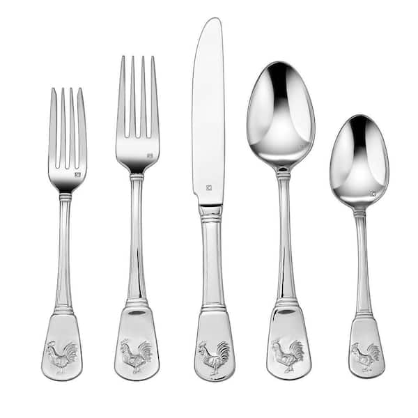 Cuisinart French Rooster Collection 20-Piece Flatware Set in Silver