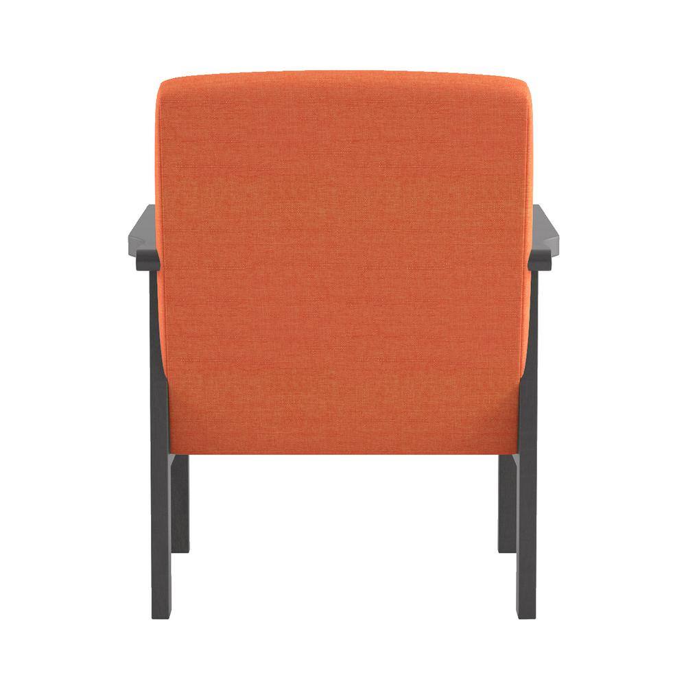 Savion Orange Textured Upholstery Solid Wood Frame Accent Chair