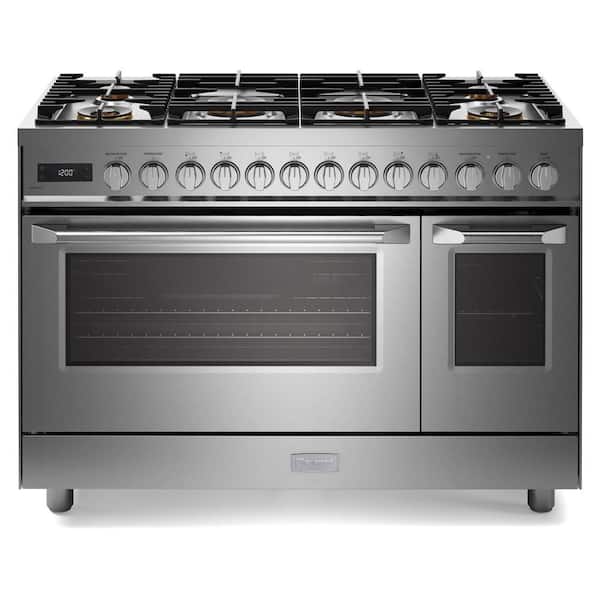 Ultima Collection Series 48 in. Freestanding 6 Burners Natural Gas Dual Fuel Range in Stainless Steel