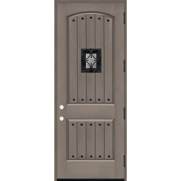 Steves & Sons 36 in. x 96 in. 2-Panel Left Hand/Outswing Ashwood Stain Fiberglass Prehung Front Door with 4-9/16 in. Jamb Size