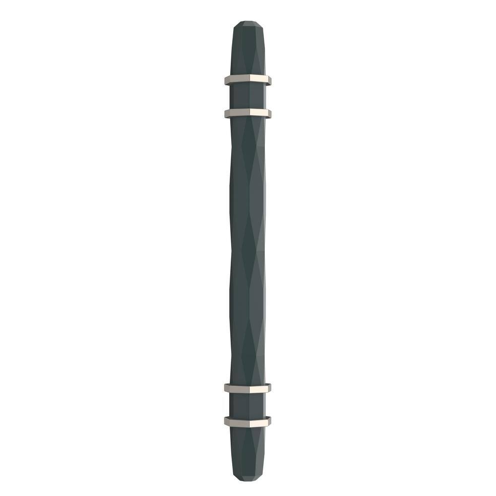 London 5-1/16 inch Black Bronze and Satin Nickel Cabinet Bar Pull