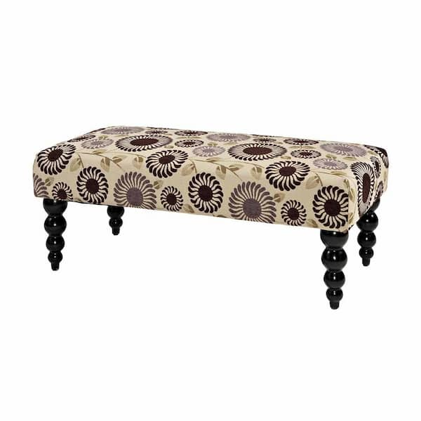 Home Decorators Collection Claire Accent Bench in Purple Floral