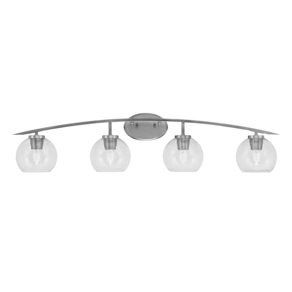 Siena 40 in. 4-Light Graphite Vanity-Light Graphite with 5.75 in. Clear Bub