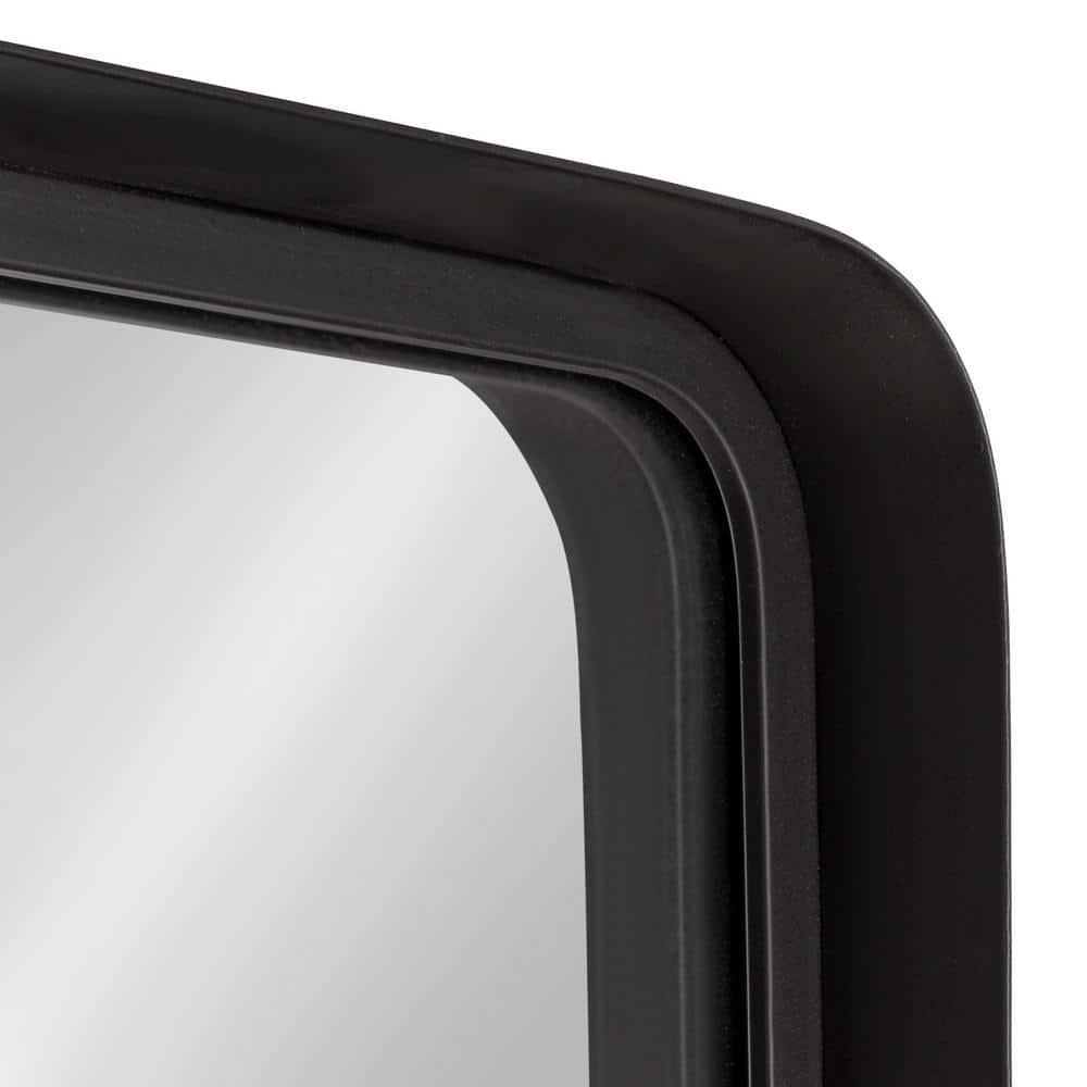 Armenta Industrial Square Dark Charcoal Gray Metal Framed Vanity Mirror 28"x28"