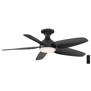 Ceva 44 in. Integrated CCT LED Indoor/Outdoor Matte Black Ceiling Fan with Light and Remote Control