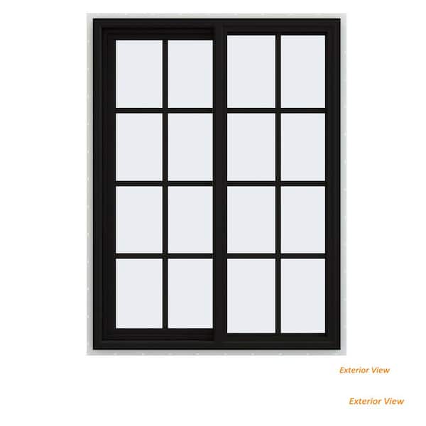 JELD-WEN 36 in. x 48 in. V-4500 Series Black FiniShield Vinyl Left