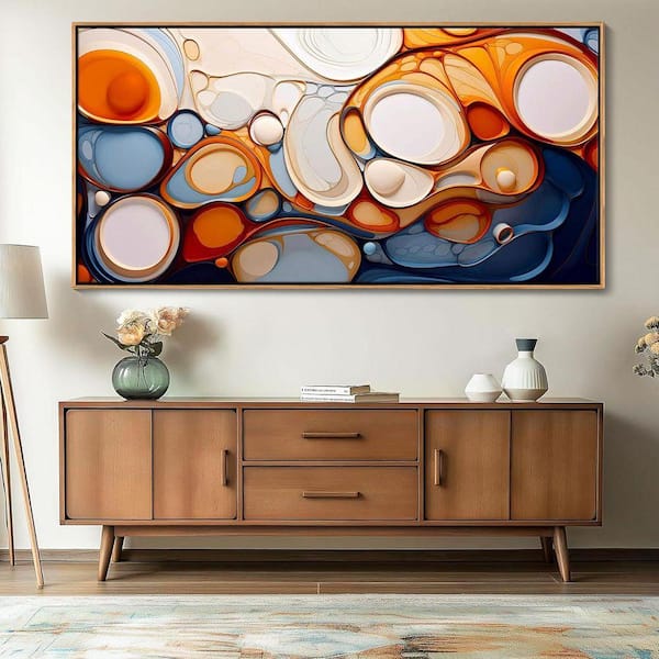 Modern Colorful Framed Canvas Wall Art 20 in. x 40 in. LINBQ129
