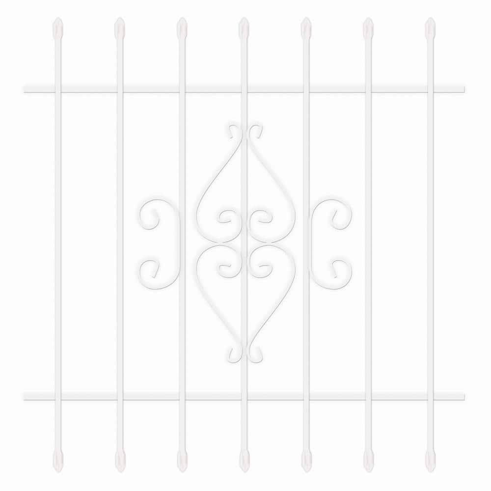 Unique Home Designs 42 in. x 42 in. Su Casa White 7-Bar Window Guard ...