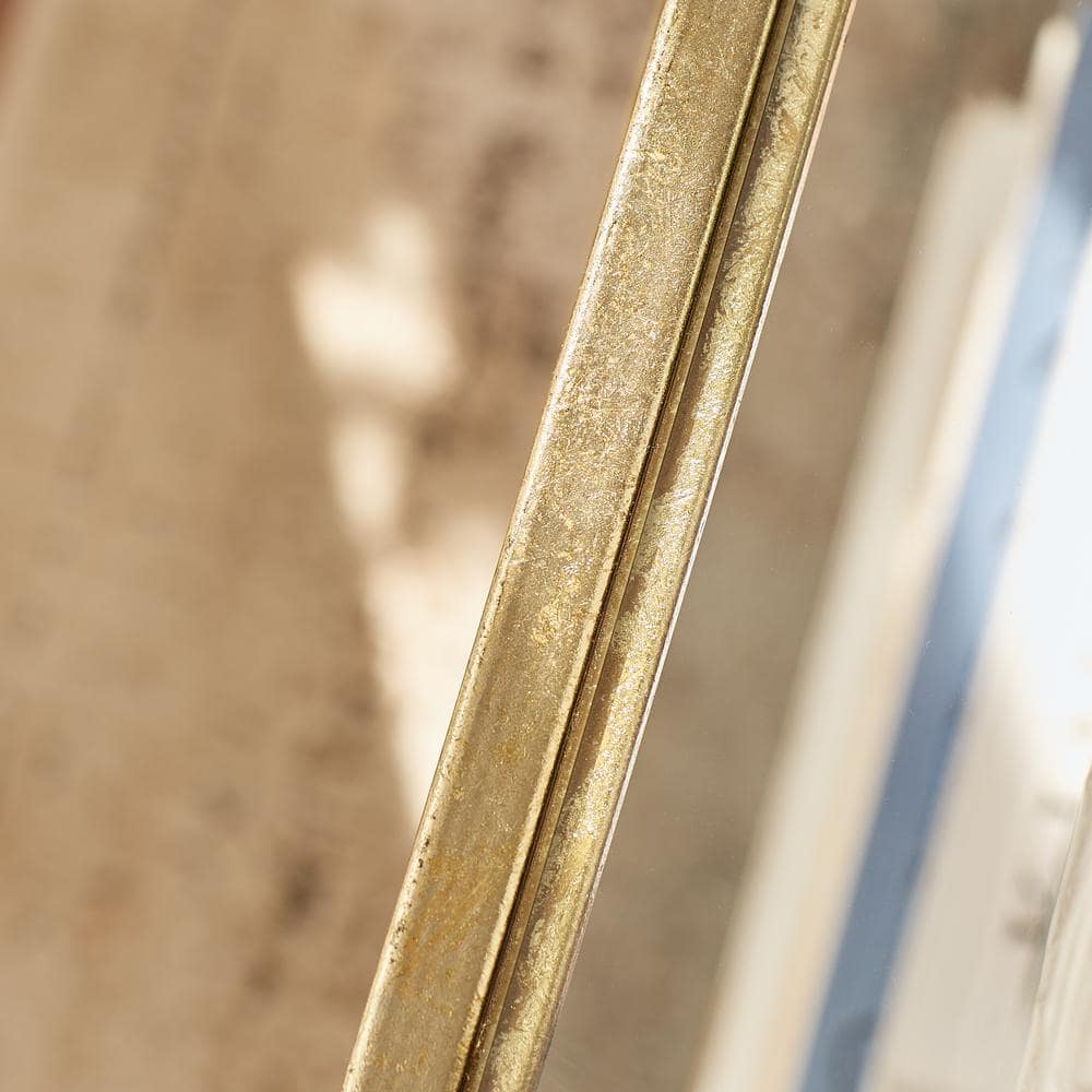 Bella Square Gold Leaf Metal and Glass Accent Table